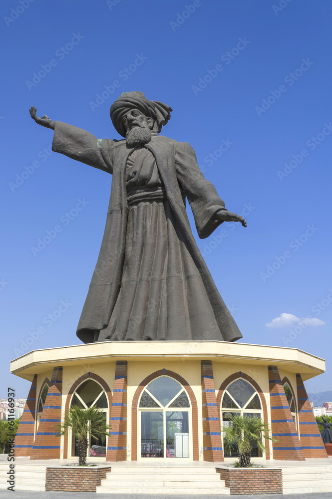 Huge statue of Mevlana Rumi