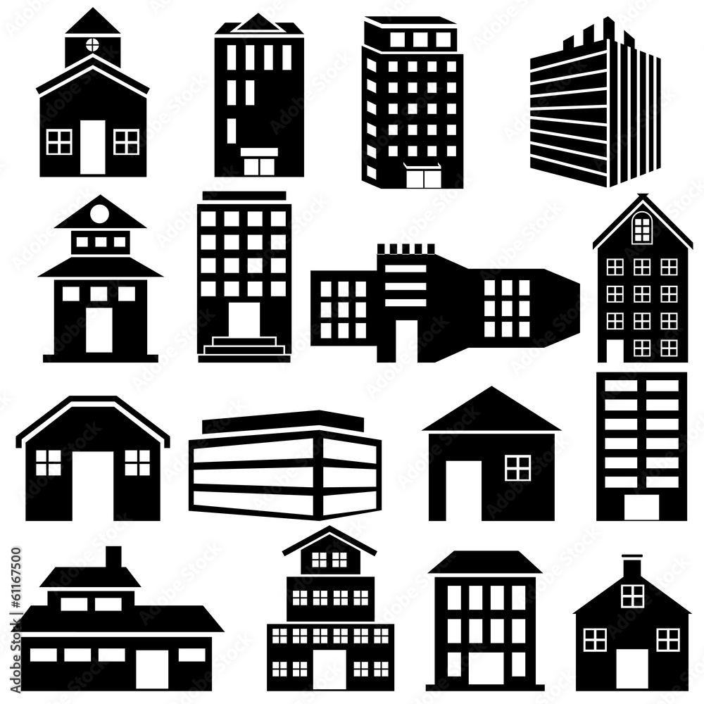 Fototapeta premium Building and Skyscraper icon