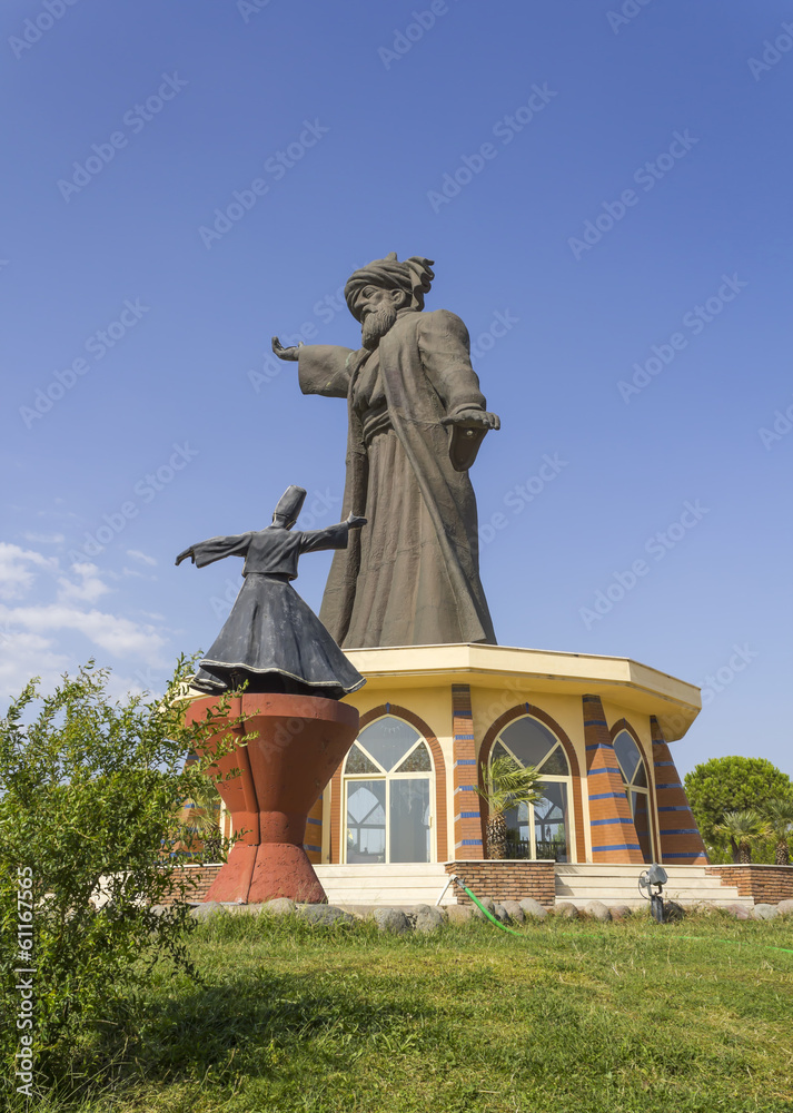 Huge statue of Mevlana Rumi