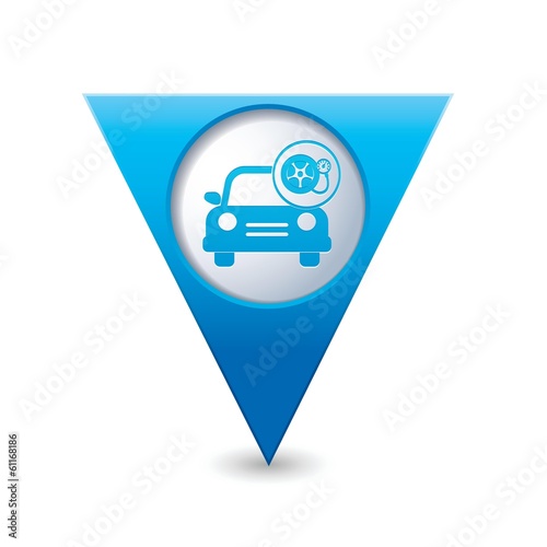 Car service. Car with wheel and pump icon