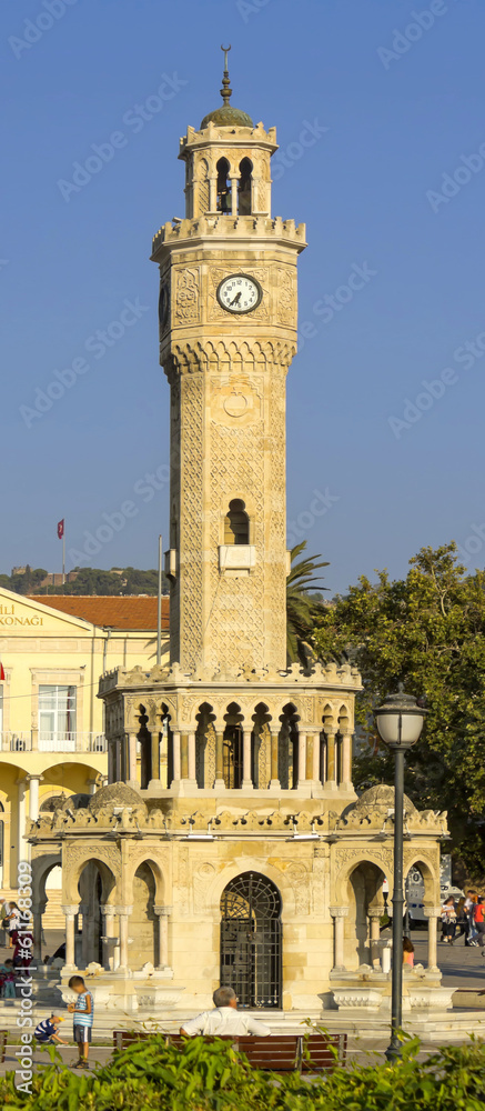 Historical Clock Tower of Izmir, Turkey.