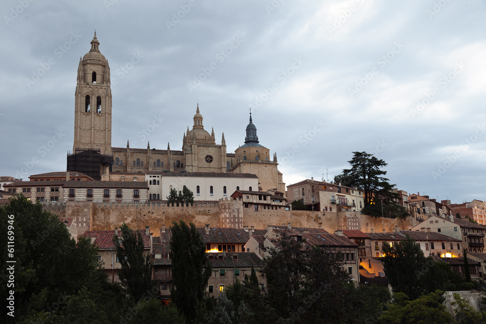 View of Segovia Cathedral.Castilla,Spain.