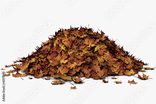 3d illustration of a leaf pile