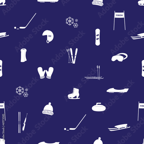 winter sports and equipment pattern eps10