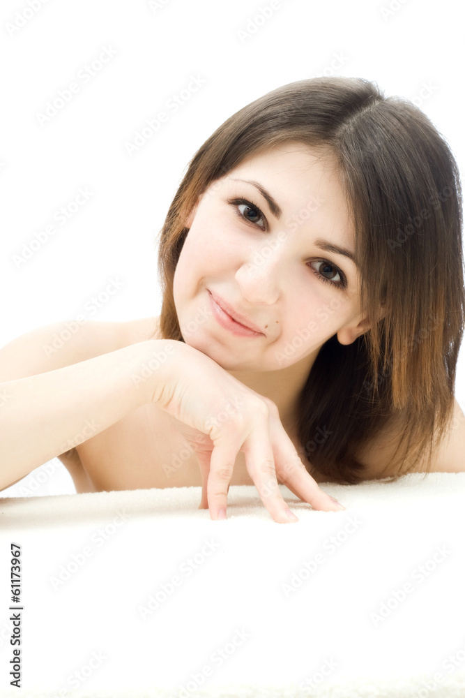 beautiful brunette girl looking