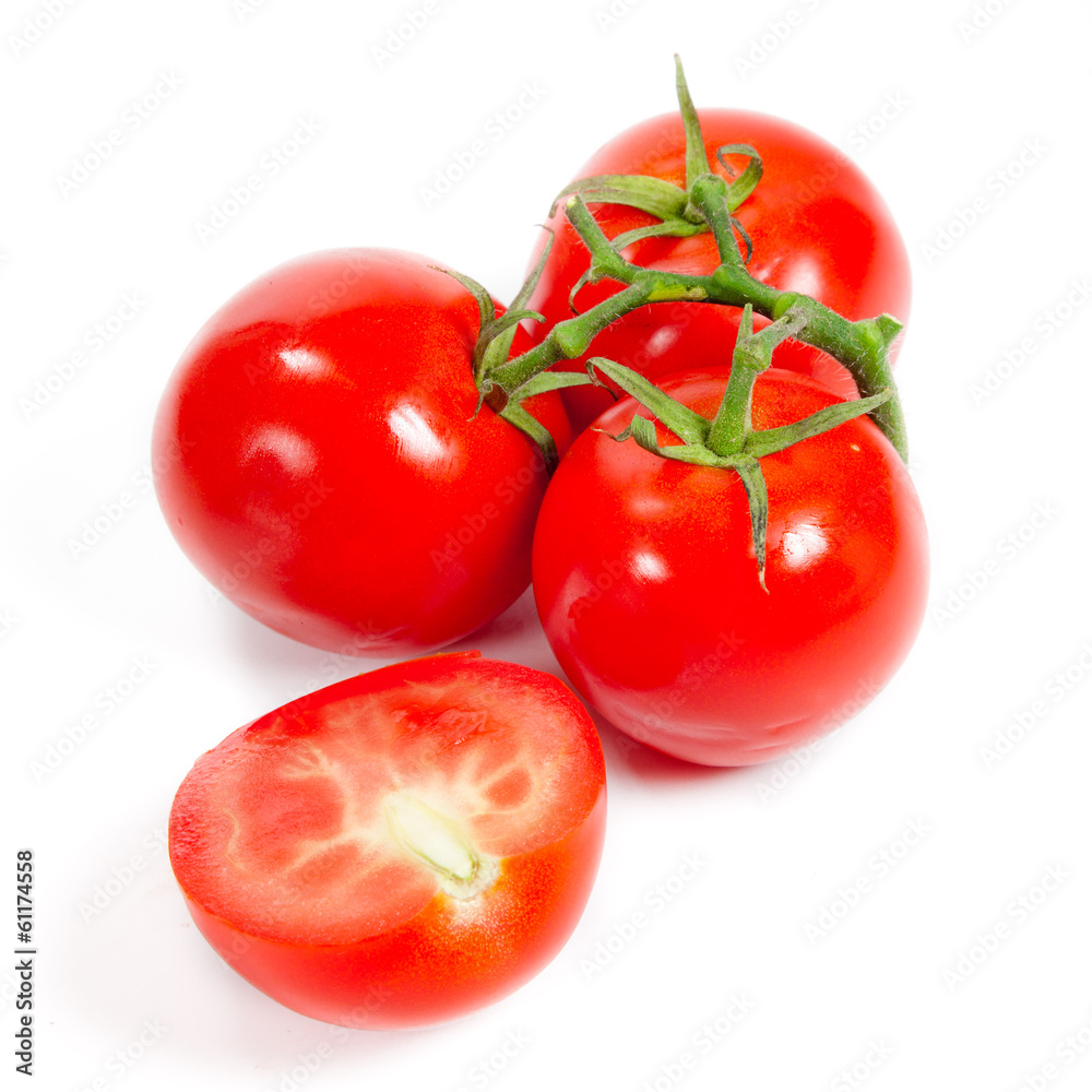 Fresh tomatoes isolated on white Fresh tomatoes isolated on white