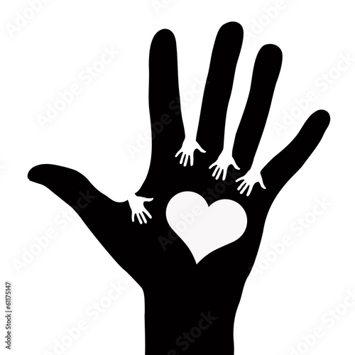 Hands reaching each other