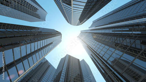 Animation of Modern Corporate Buildings with Sun Light. HQ Video photo