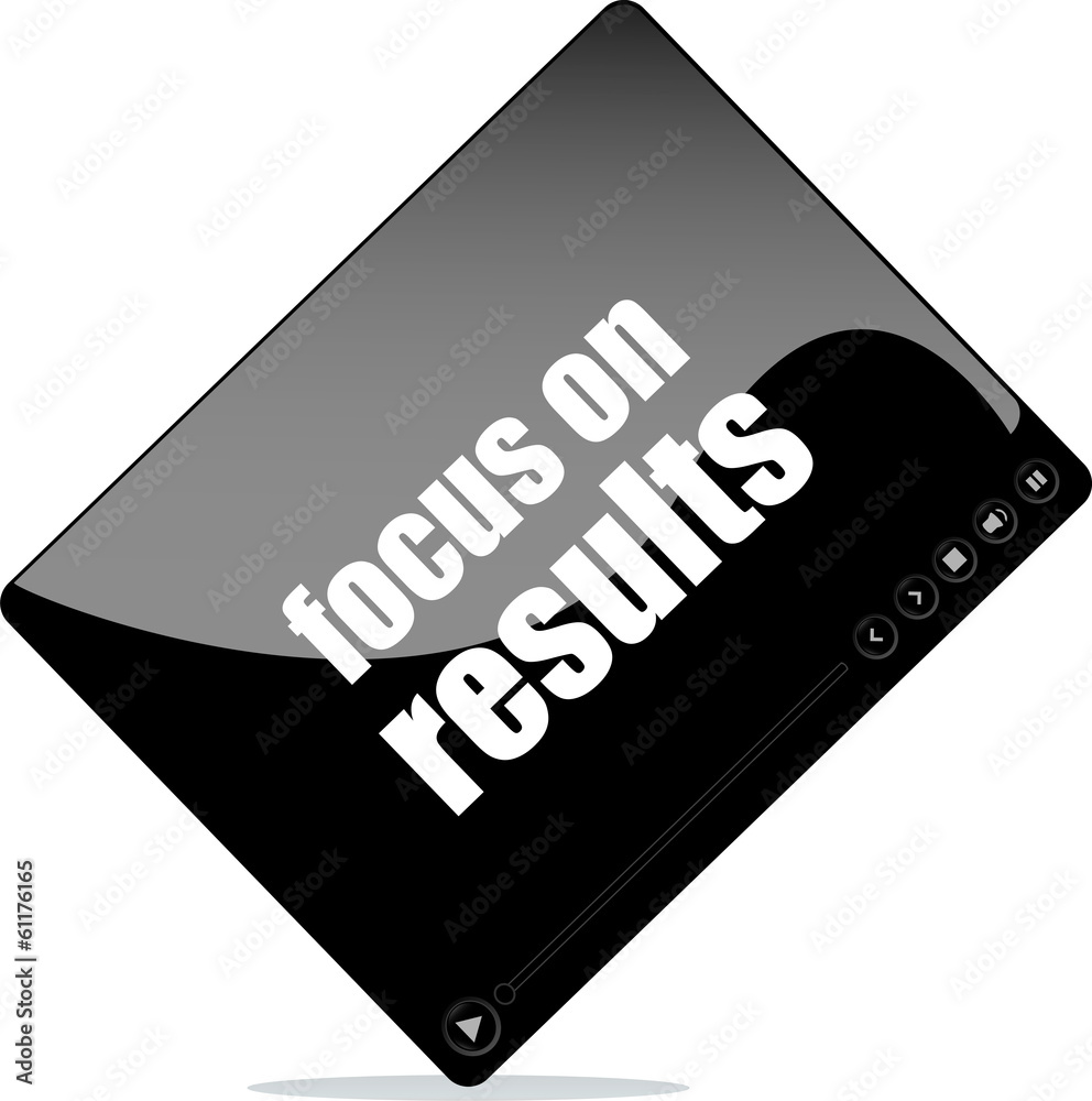 Video media player for web with focus on results words Video media player for web with focus on results words