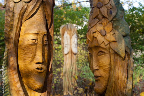 Fototapeta Naklejka Na Ścianę i Meble -  Fairy-like figures from primaeval Slawic tales