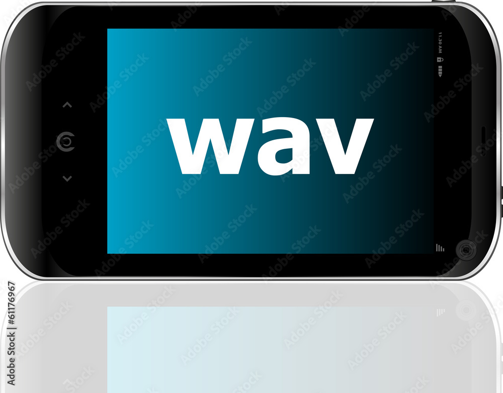 Web development concept: smartphone with word wav on display Web development concept: smartphone with word wav on display