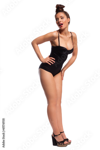 Beautiful curvaceous woman in lingerie