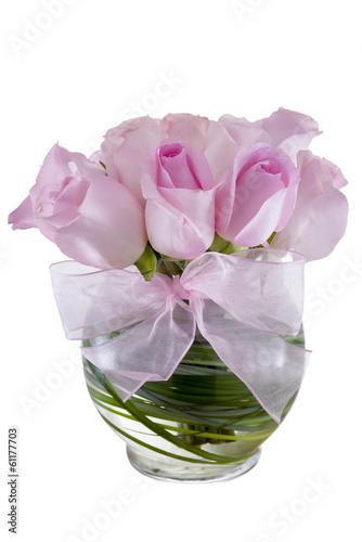 Wallpaper Mural Pink Roses in a Vase Isolated on White Torontodigital.ca