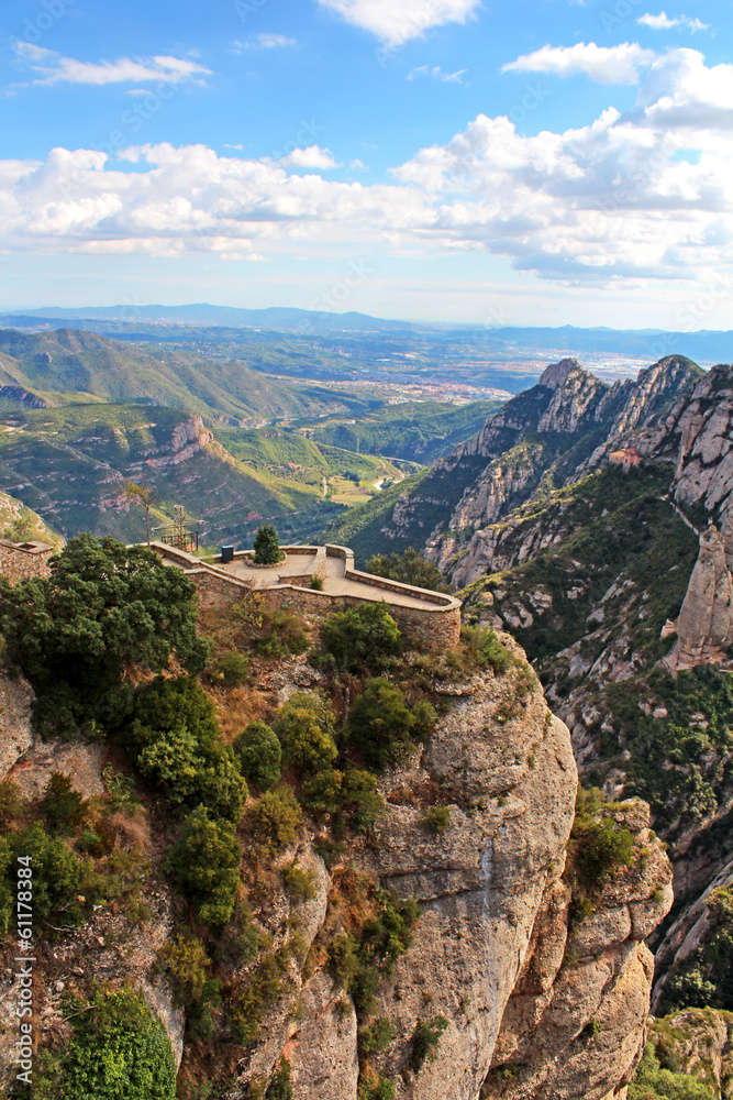 Beautiful mountain near Montserrat Monastery in Catalonia, Spain