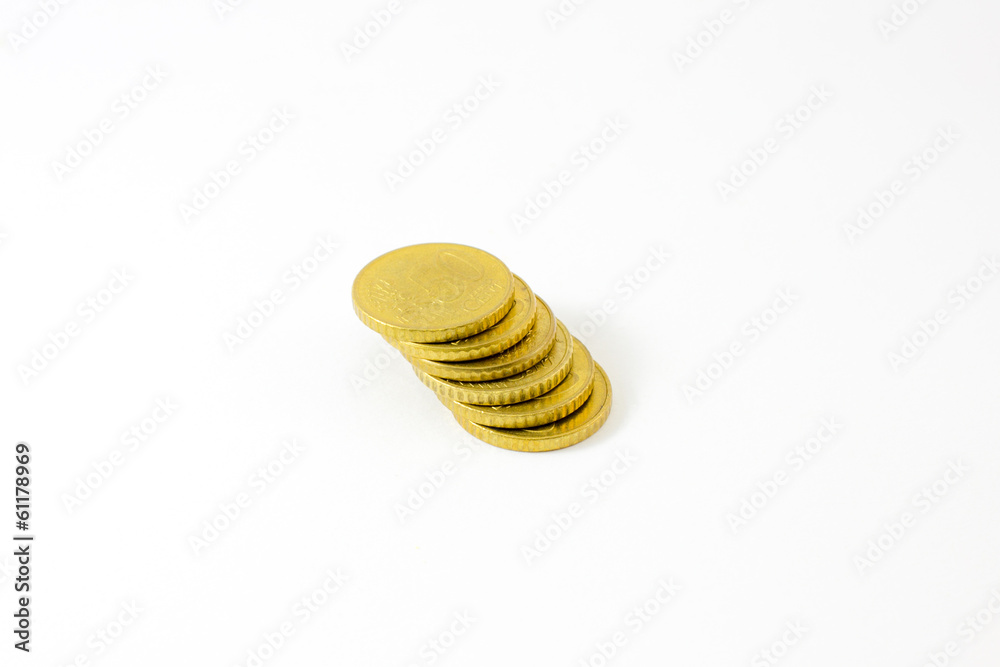 Heap of gold coins. On a white background. Heap of gold coins. On a white background.