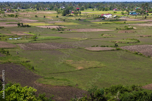 Aerial view of rural area in southern Cambodia