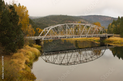Bridge over tranquil water.