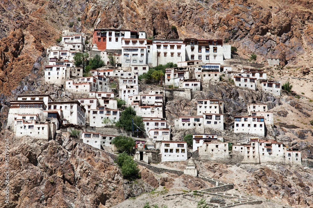 Karsha gompa - buddhist monastery in Zanskar valley - Ladakh