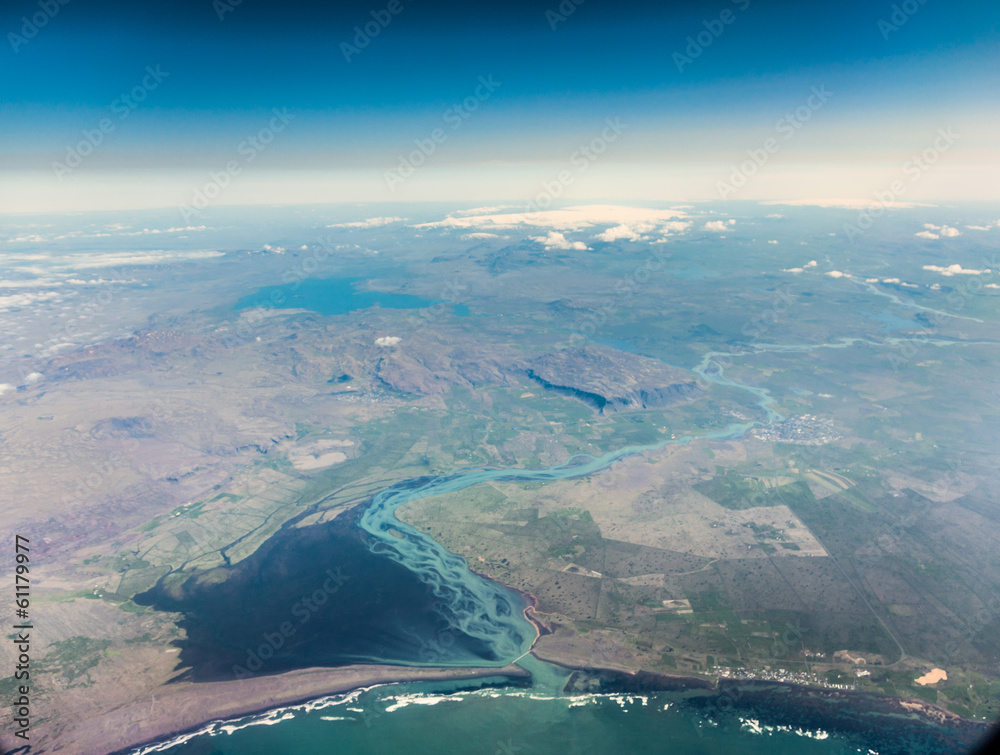 Iceland: aerial photography of the southern coast.