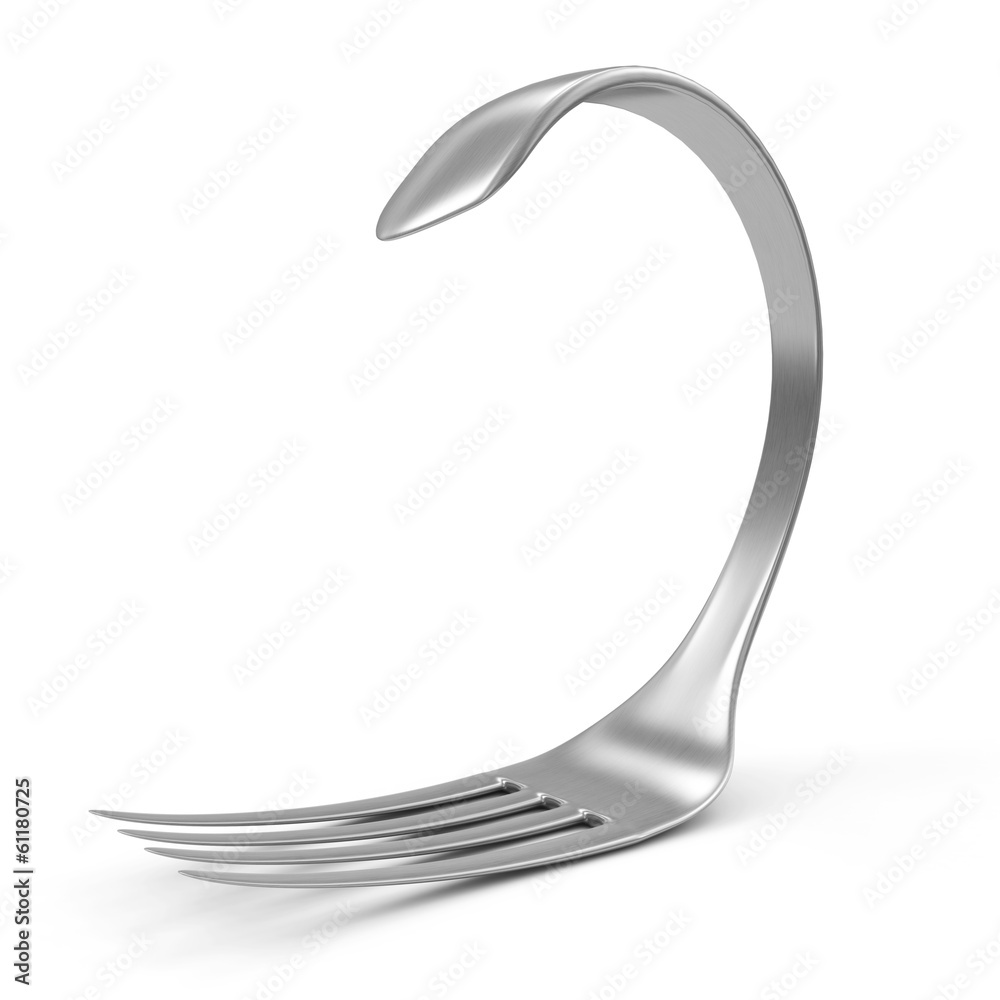 Bent Fork isolated on white background ilustração do Stock Adobe Stock