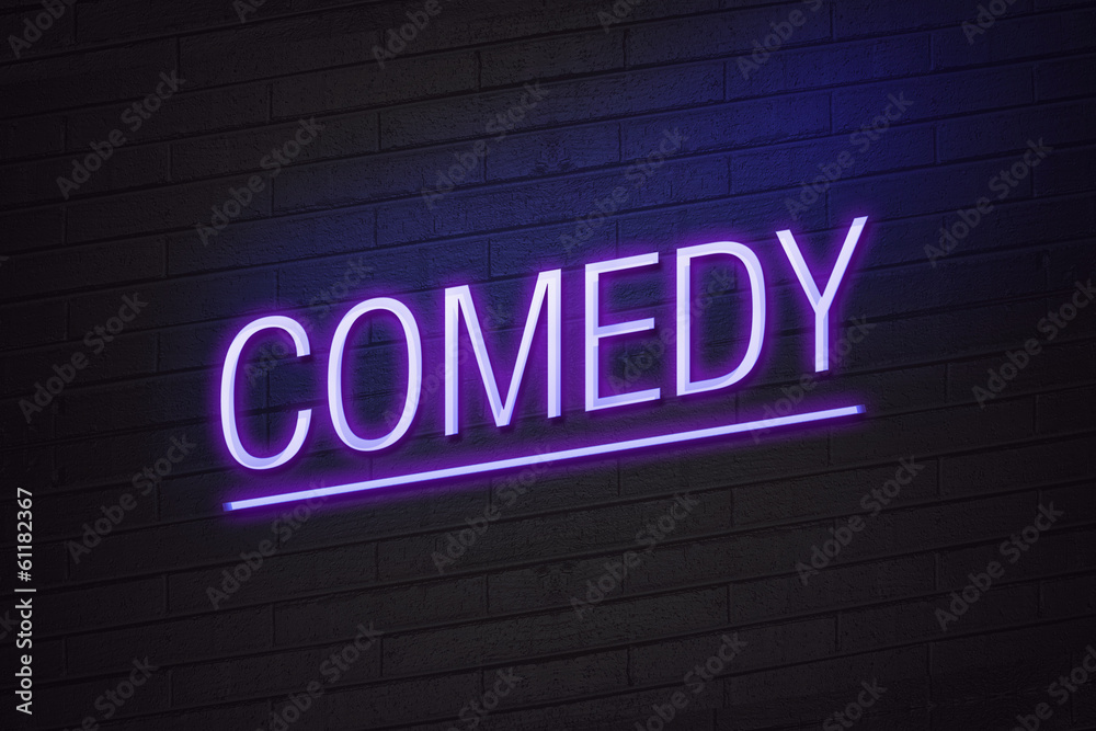 Comedy concept neon sign