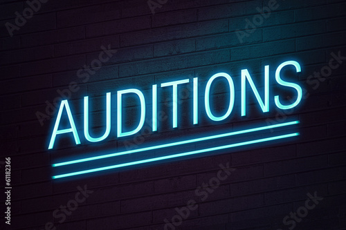 Audition neon sign on wall photo