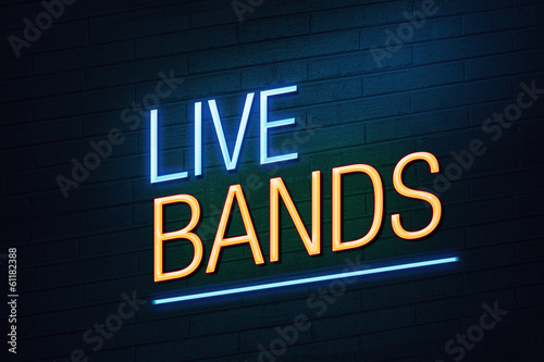 Live bands club concept neon sign