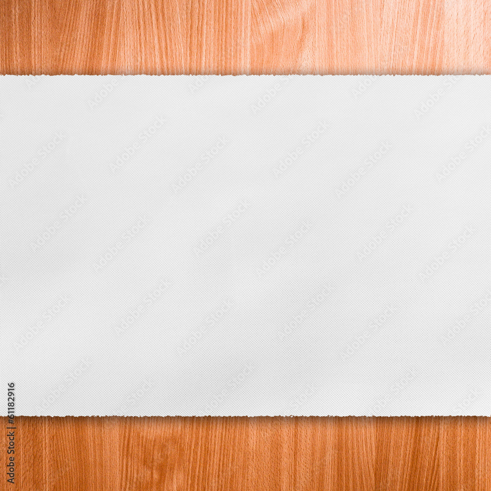 White material on wood background White material on wood background