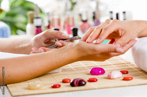 Woman at beauty salon