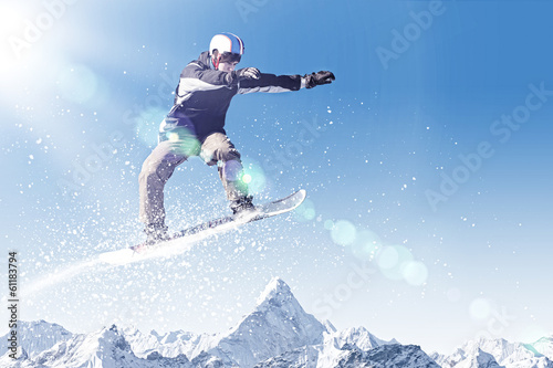 Snowboarder in jump