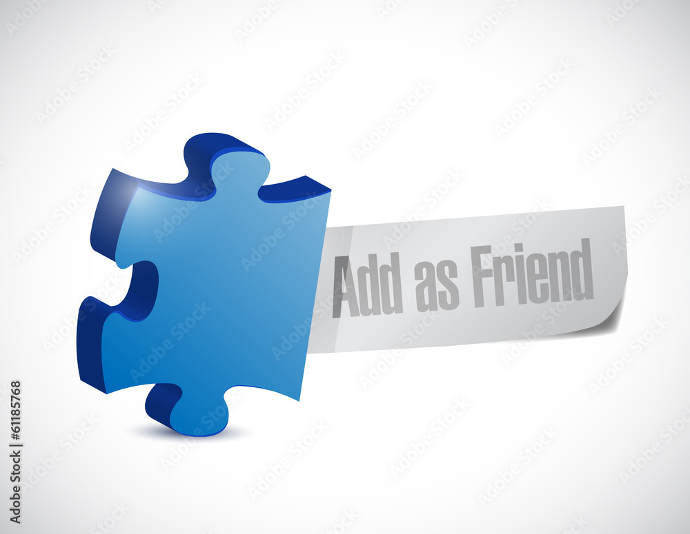 puzzle piece add as a friend. illustration design puzzle piece add as a friend. illustration design