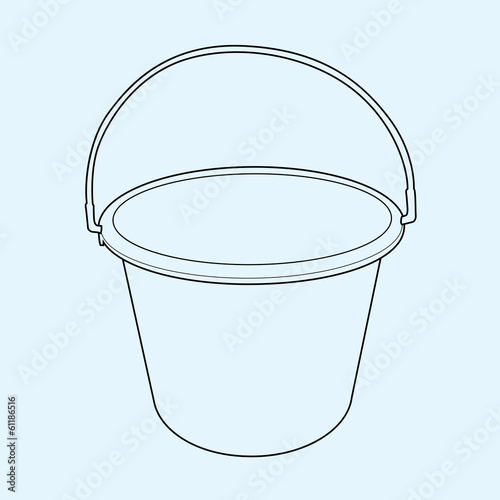 water bucket  outline vector