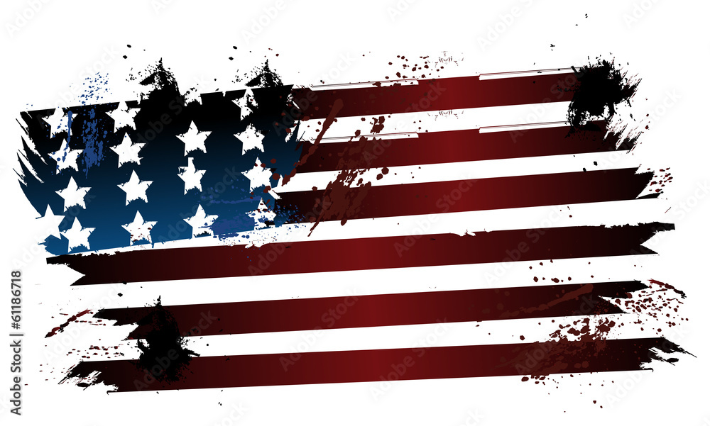 American grunge flag - obrazy, fototapety, plakaty 