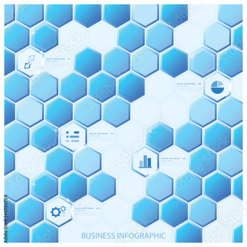 Modern Hexagon Business Infographic Background Design Template