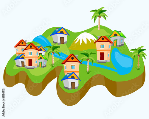 Drawing of the land with house