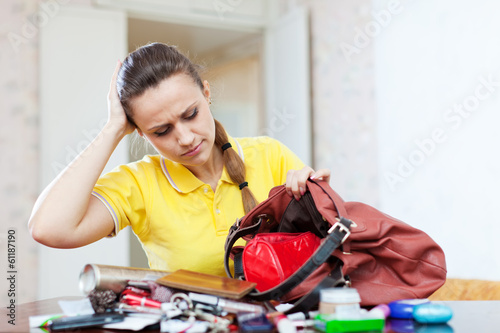 Inconsiderate woman lost something photo