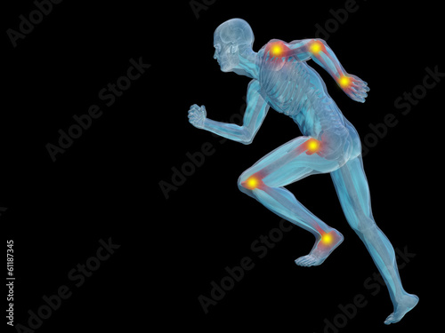 3D human man anatomy with articular pain © high_resolution