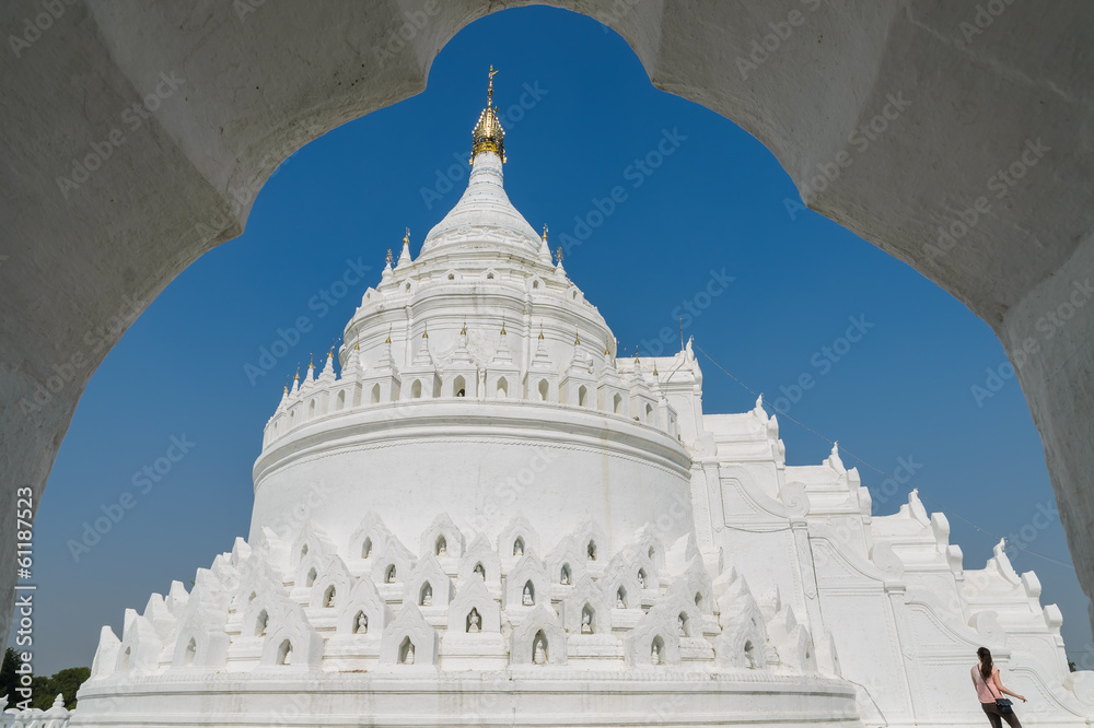 White pagoda of Hsinbyume in Mingun, Myanmar White pagoda of Hsinbyume in Mingun, Myanmar