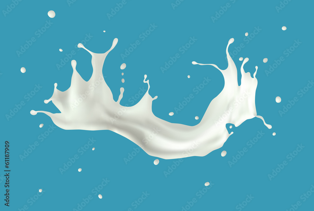 Milk splash isolated on blue background. Milk splash isolated on blue background.