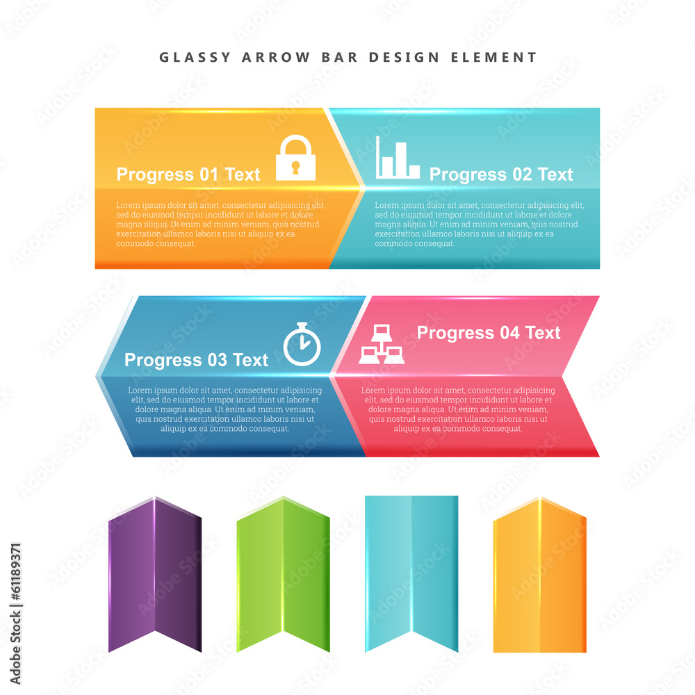 Glassy Arrow Bar Design Element