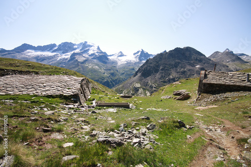 Alpe plan Borgno, Valsavaranche. Sullo sfondo il Gran Paradiso photo