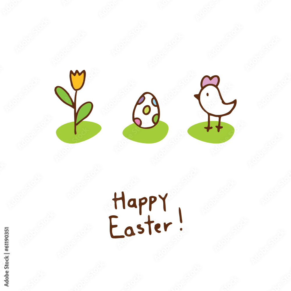 Fototapeta premium Easter egg, cute doodle design element
