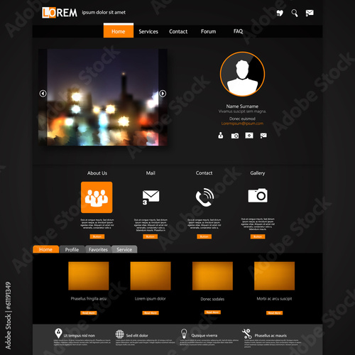 black stylish website template for personal portfolio - perfect 