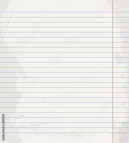 Vector notebook sheet in line