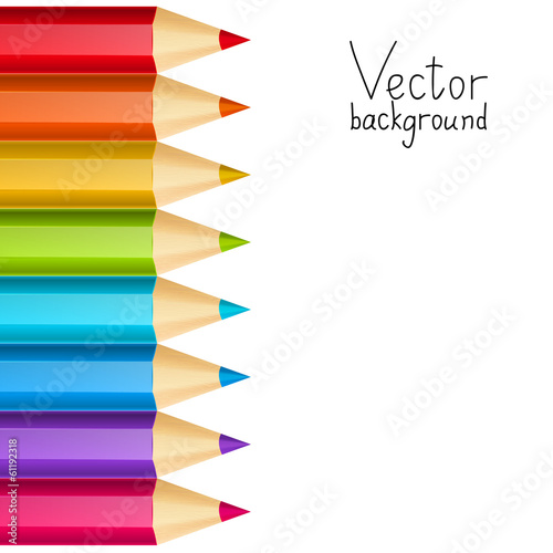 Vector background with color pencils border