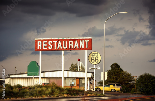 Restaurant sign along Route 66 photo