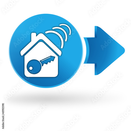 ouverture à distance sur symbole web bleu