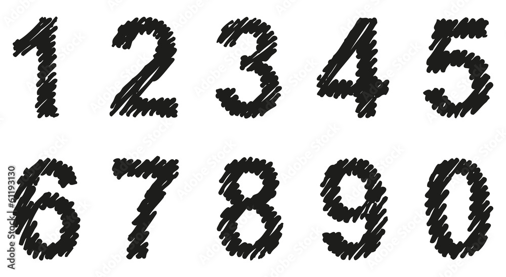 Vector hand-drawn font shaded marker Vector hand-drawn font shaded marker