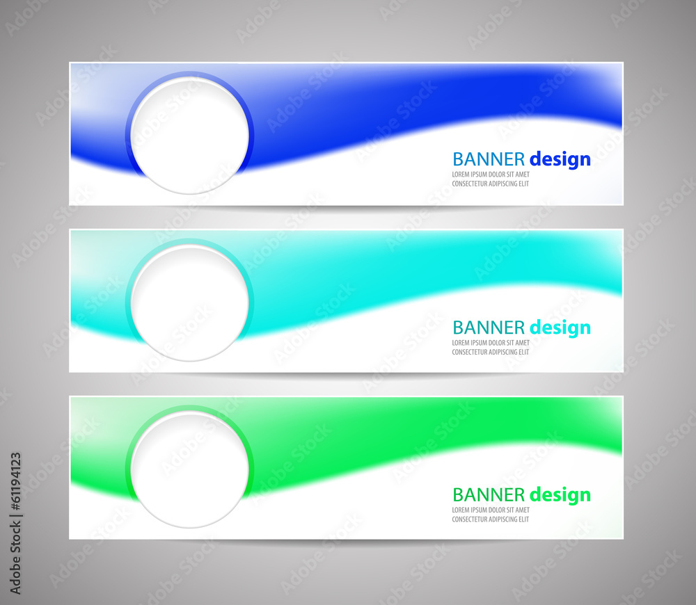 Fototapeta premium Set of modern vector web banners with buttons