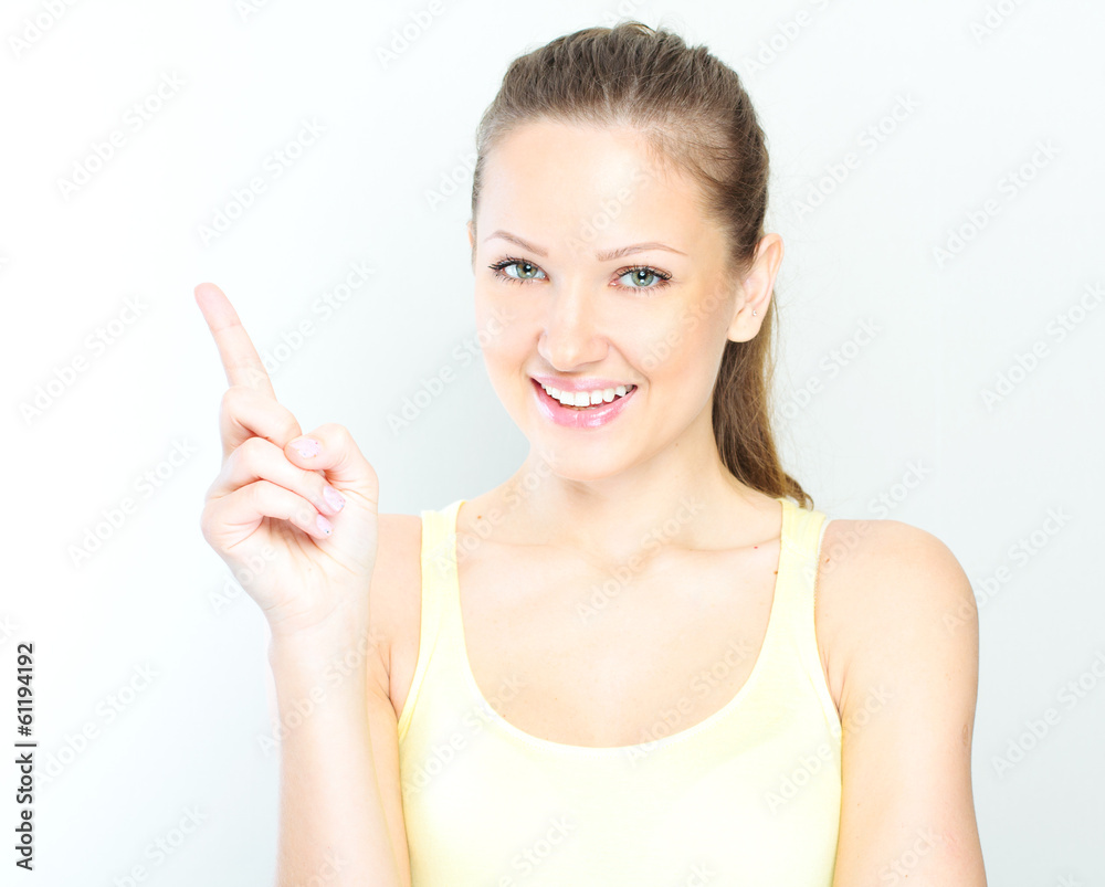Young casual style woman portrait isolated over white background Young casual style woman portrait isolated over white background